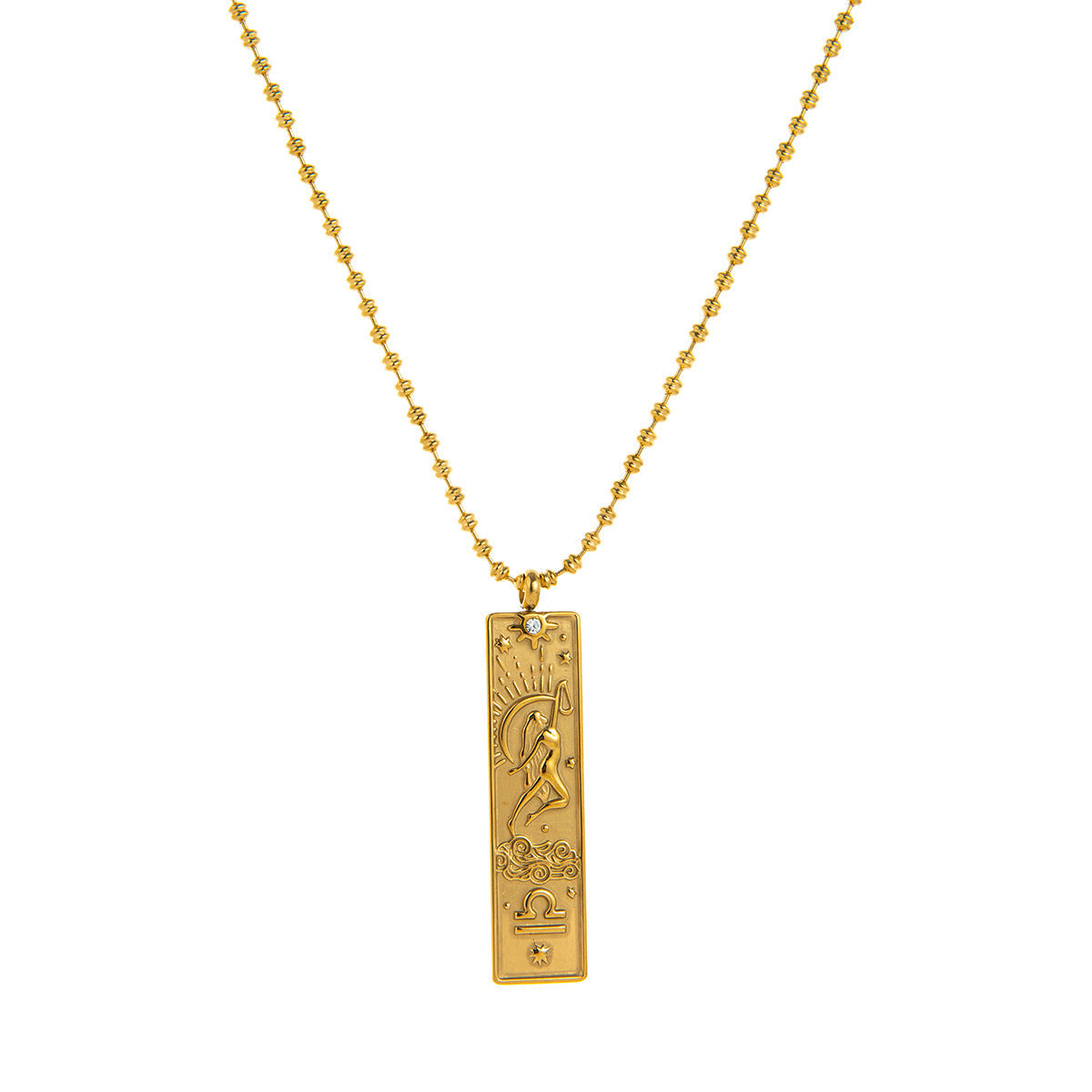 Diamond-Encrusted Zodiac Square Pendant Necklace What Else You Got?