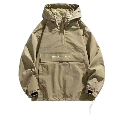 Men’s Half-Zip Hooded Pullover – Lightweight Polyester Sweatshirt M–3XL
