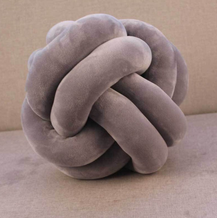 Knotted Plush Ball Design Round Throw Pillow What Else You Got?