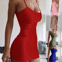 Elegant Halter Mini Skirt - Pure Color, Bodycon Fit - 11 Colors