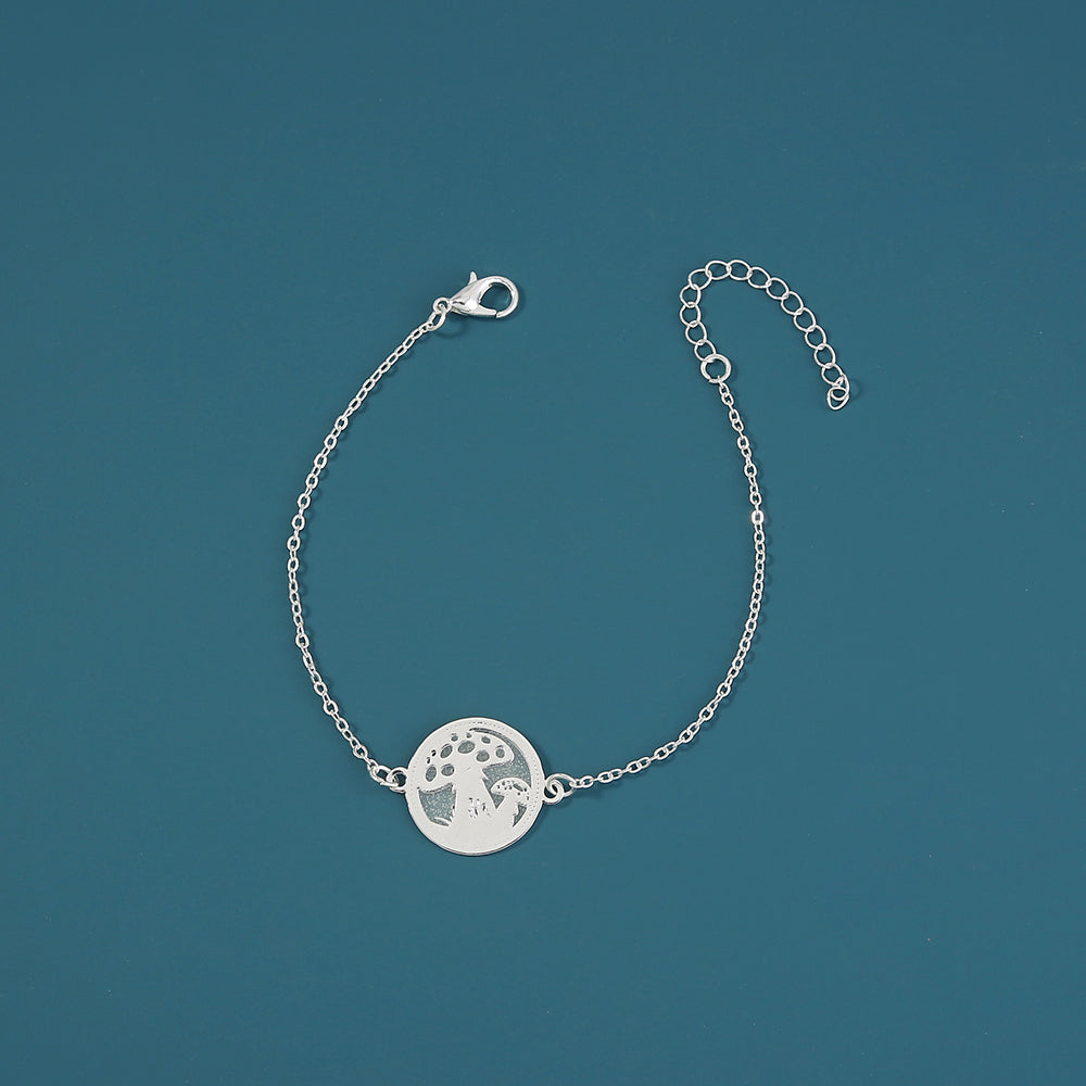 Glow-in-the-dark round brass mushroom bracelet What Else You Got?