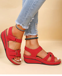 Stylish Women's Velcro Wedge Sandals – Open Toe Platform Summer Shoes in 4 Colors