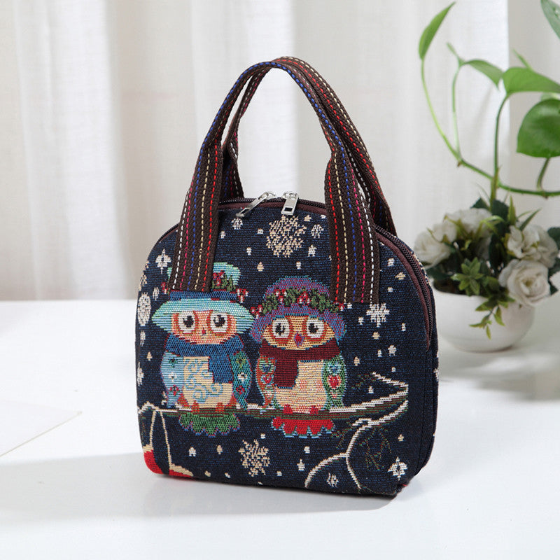 Ethnic‑Style Jacquard Tote – Artistic Shell‑Shape Handbag (Black Elephant) What Else You Got?