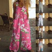 Women's Sleeveless Loose Pocketed Jumpsuit – Effortless Summer Comfort with Pockets