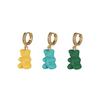 Y2K Gummy Bear Stud Earrings – Zircon Crystal Kawaii Jewelry