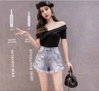 Trendy Women's High Waist Studded Distressed Denim Shorts 2026 - Summer Cutoffs with Gold Studs (S-XL)