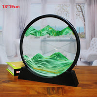 Divine 3D Quicksand Hourglass Art - Mesmerizing Glass Liquid Decor for Home & Office