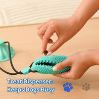 Dog Pull Rope Toy with Suction Cup – TPR Interactive Treat Dispenser & Chew Toy