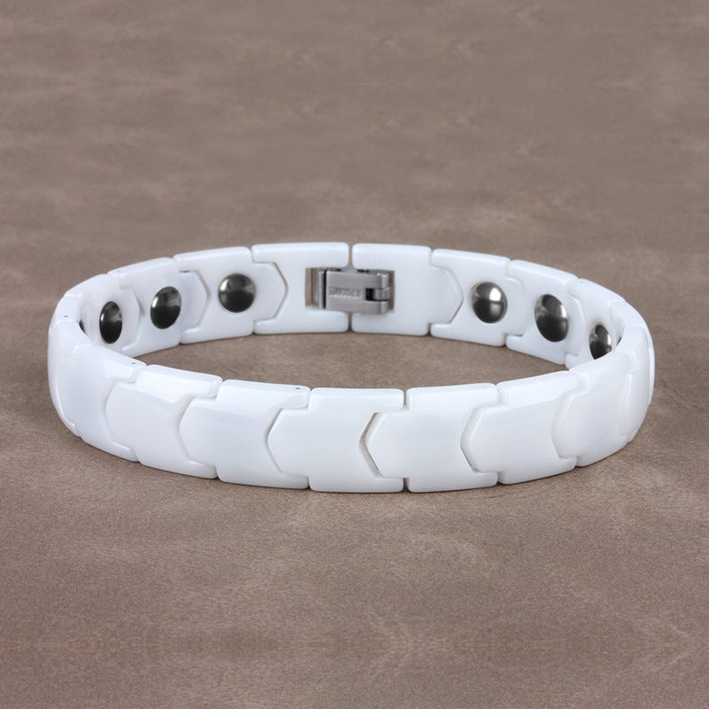 Sleek Black Ceramic Magnetic Link Bracelet — Modern Minimalist Wristwear What Else You Got?