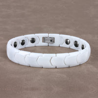 Black Ceramic Magnetic Link Bracelet – Minimalist Wrist Jewelry for Women & Men