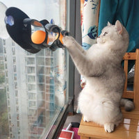 Window-Mounted Cat Track Ball Toy & Climbing Frame – Interactive Windowsill Play Rail for Indoor Cats