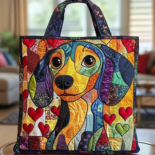 300g Canvas Dog-Printed Tote And Shoulder Bag What Else You Got?