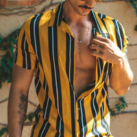 Men's Summer Casual Cotton Shirt - Lightweight & Breathable Streetwear Tee