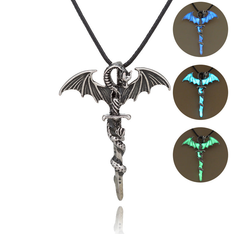 Halloween multicolored glow-in-the-dark Dragon hip-hop necklace What Else You Got?