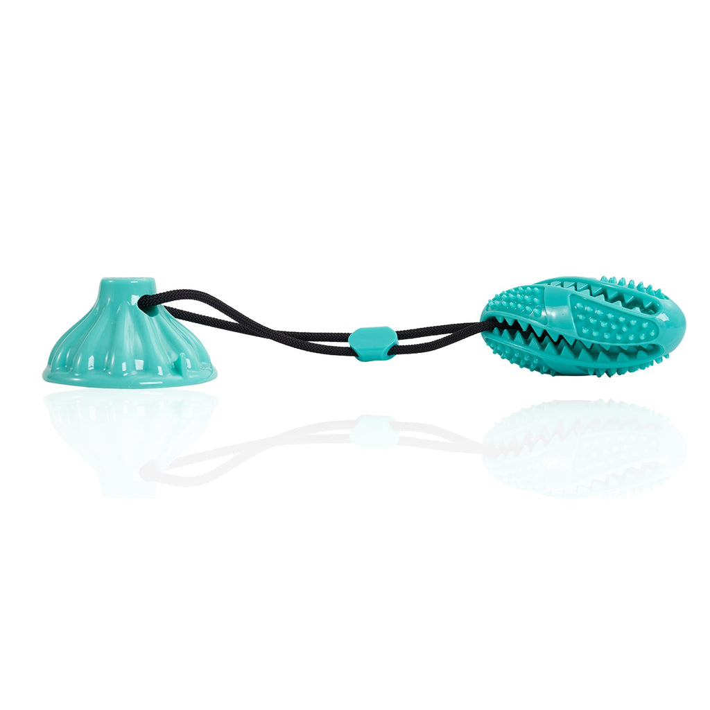 Suction Cup Dog Pull Rope Toy – TPR Molar Chew Ball, Treat‑Dispensing Tug Toy for Teeth Cleaning & Interactive Play (Blue) What Else You Got?