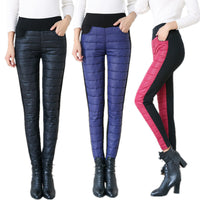 Luxurious Plush Cotton Trousers - High Waist Pencil Pants for Women