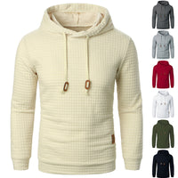 Men's Premium Jacquard Hooded Sweater - Warm Long-Sleeve Hoodie for Comfort & Style