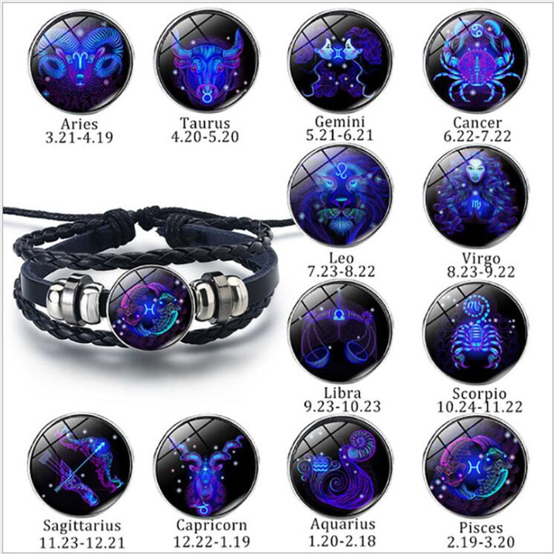 12 Zodiac Constellation Bracelet Luminous Braided Design Bracelet For Men Women Kids What Else You Got?