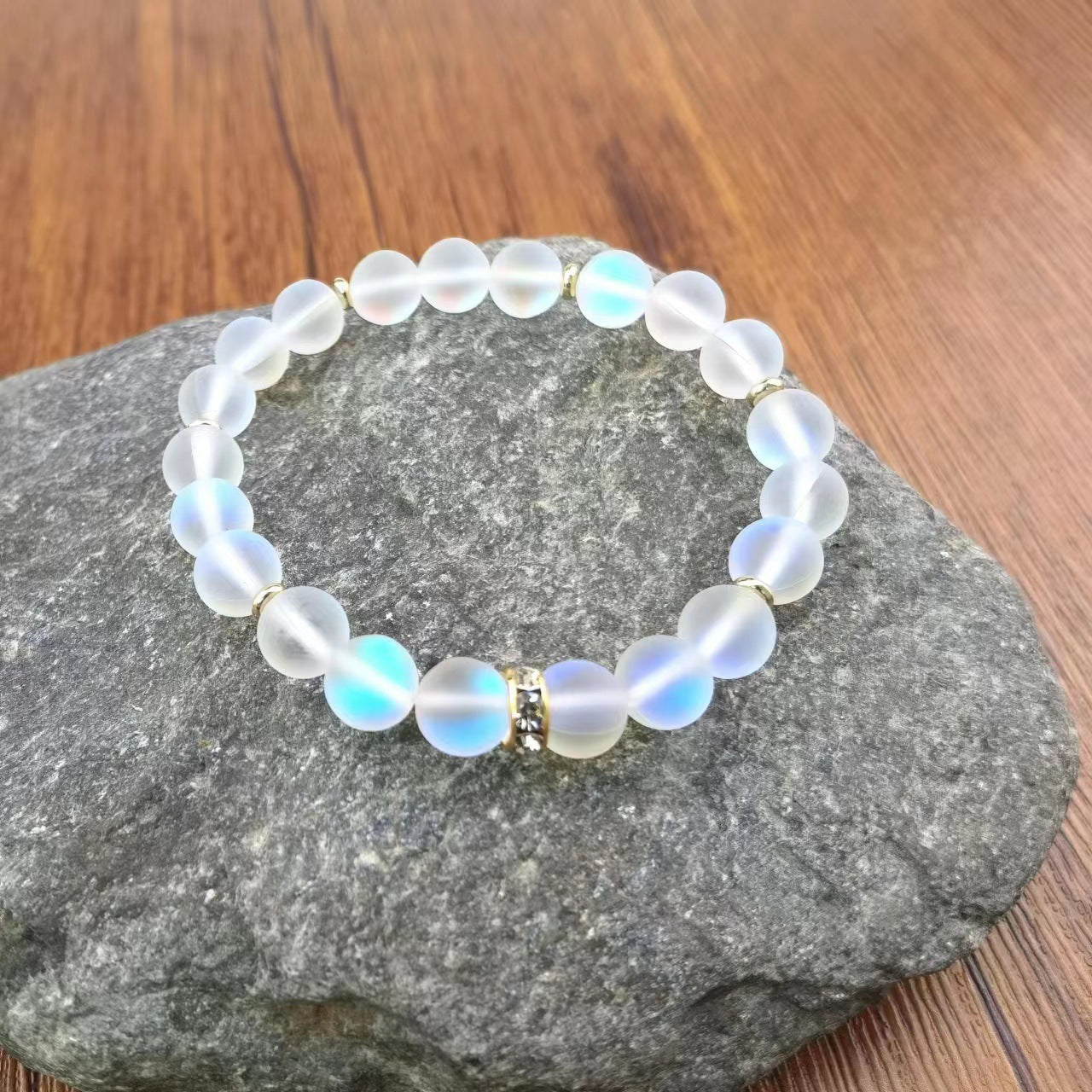 Moonstone Crystal Bracelet – Natural Stone Shambhala Beaded Bracelet (Unisex) What Else You Got?