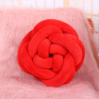 Elegant Explosion Rose Ball Knotted Pillow - Soft Velvet Cushion for Home Decor