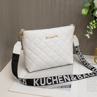 Elegant Christian Messenger Bag for Women - Trendy Embroidered Crossbody Purse with Chain Strap (White, Black, Brown, Pink)