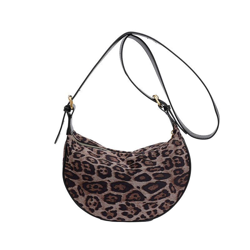 Retro Leopard Print Crossbody Bag – Soft Oxford Dumpling‑Shape Shoulder Bag What Else You Got?