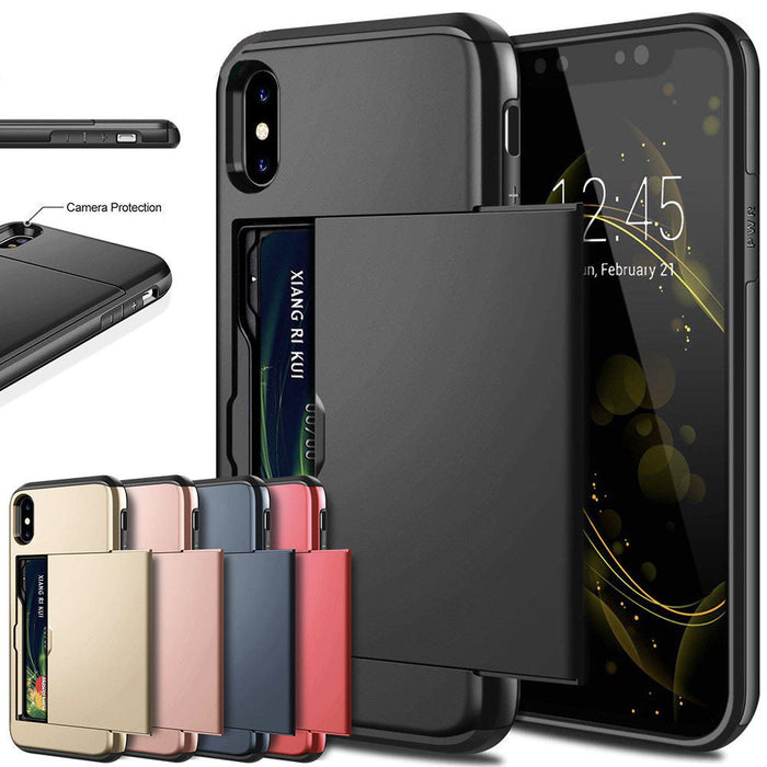 Dual-Layer Phone Case with Card Holder – TPU + PC Protection for Everyday Use