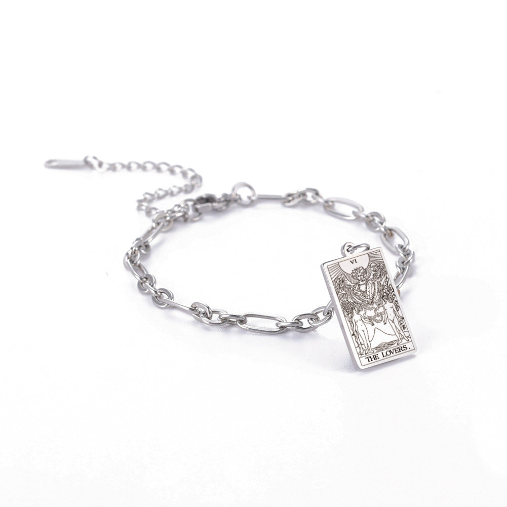 12 Tarot Card Charm Bracelet – Mystical Long Oval Link Chain Fashion Jewelry for Women What Else You Got?