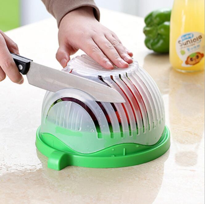 Salad Cutter Bowl – Rotating Chopper & Strainer for Fruits & Vegetables