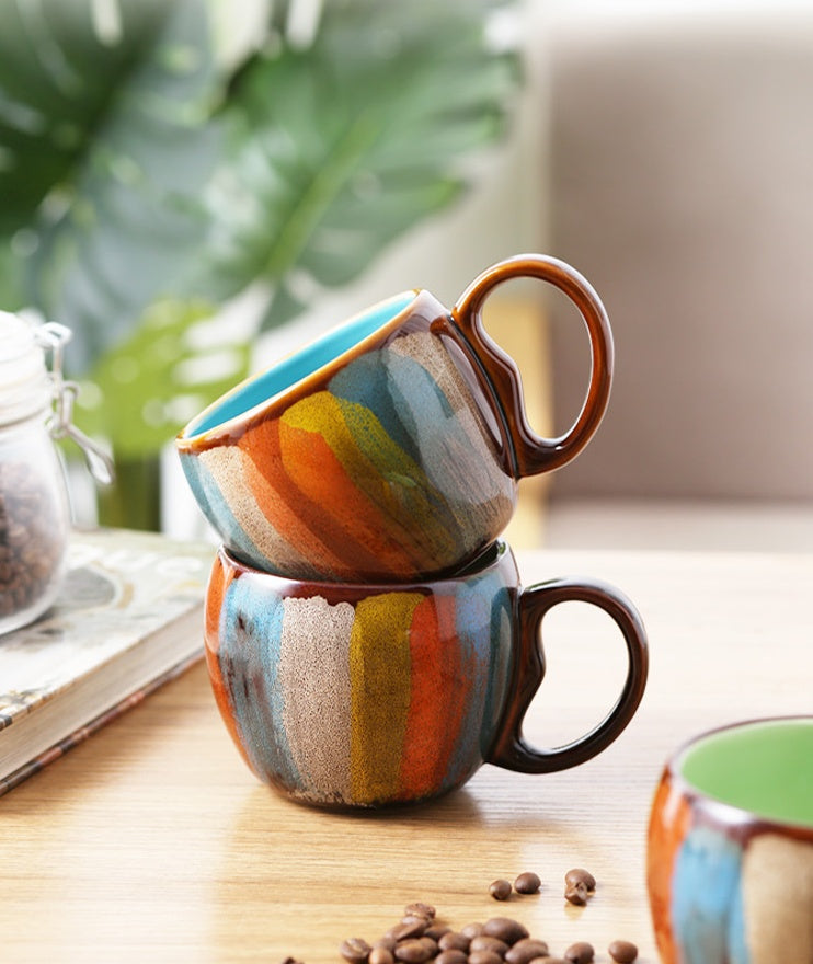 Creative ceramic cup milk cup water cup coffee cup breakfast cup couple cup to cup mug with lid spoon What Else You Got?