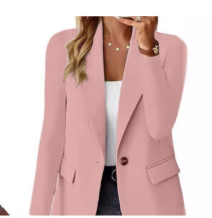 Ins Lapel Button Jacket Fashion Commuter Casual Suit Jacket Women's Long-sleeved Tops Outwear Clothing What Else You Got?