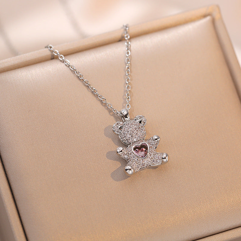 Necklace Female Bear Necklace Love Heart What Else You Got?