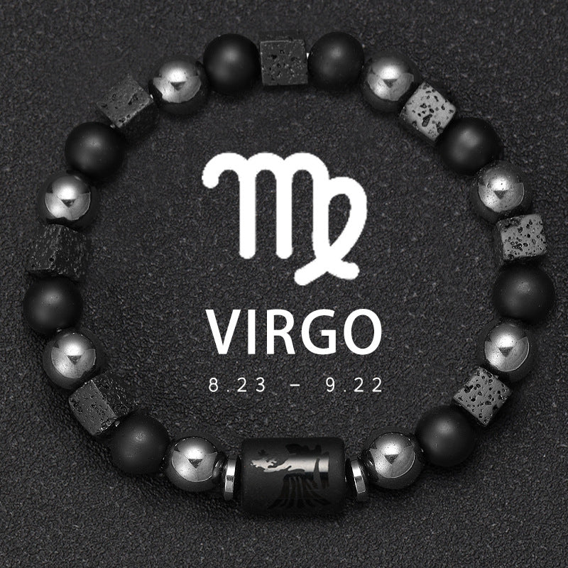 Twelve Zodiac Bracelet Couples Volcanic Stone Handmade Beaded Bracelet Accessory What Else You Got?
