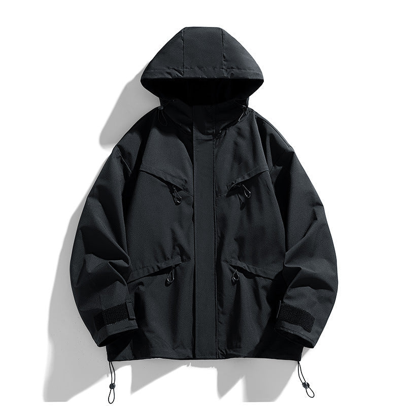 Japanese Retro Hooded Windbreaker Jacket – Lightweight Outdoor Shell (Unisex) What Else You Got?