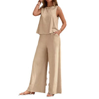Elegant Christian Women's Two-Piece Casual Suit Set - Spring Summer Outfit in Multiple Colors