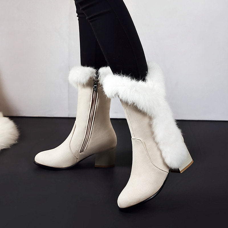 Suede rabbit fur mid-tube snow boots What Else You Got?
