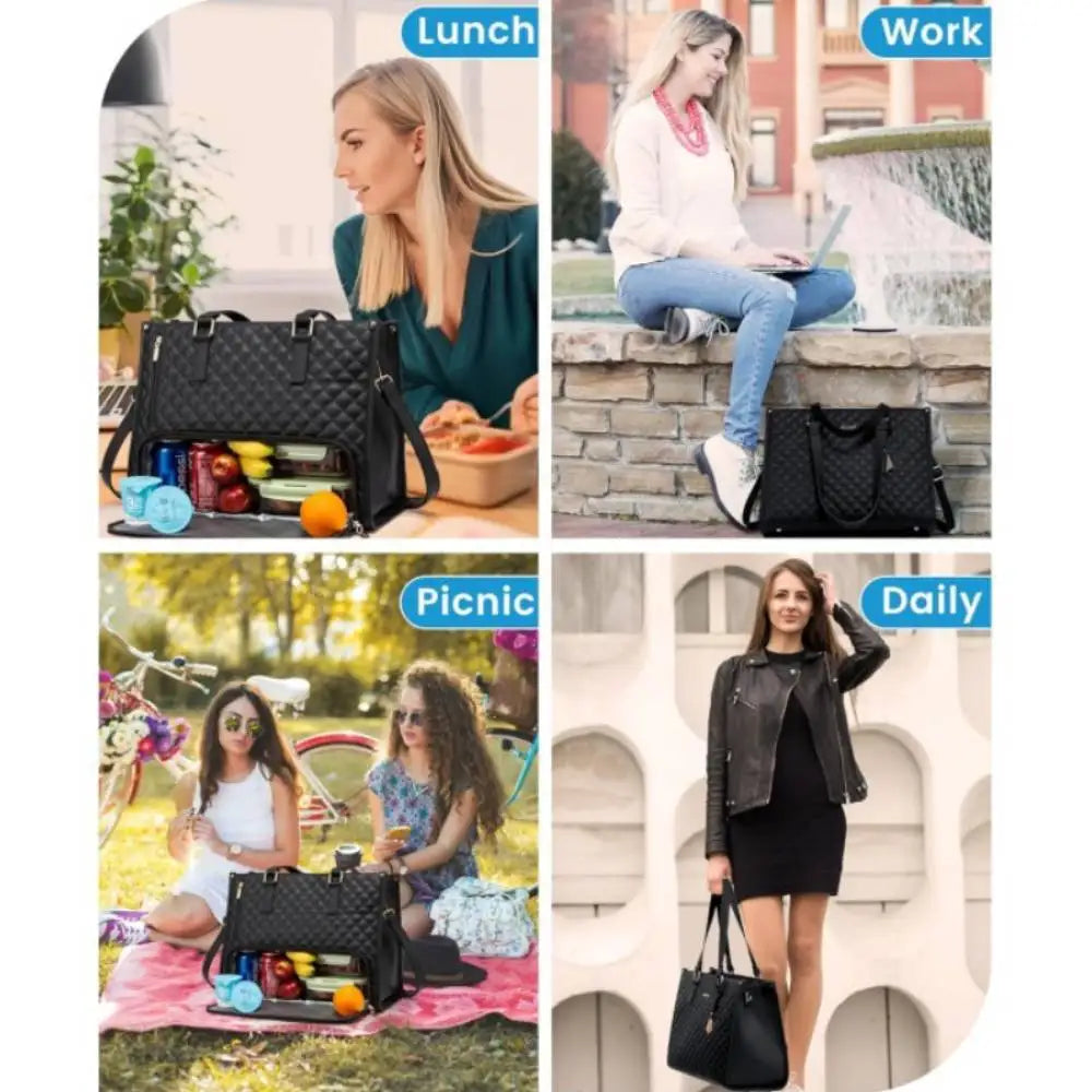 Convenient Commute New Lunch Bag Women's Insulated Lunch Box Women's Leak-proof Large Purse Diagonal Computer Storage What Else You Got?