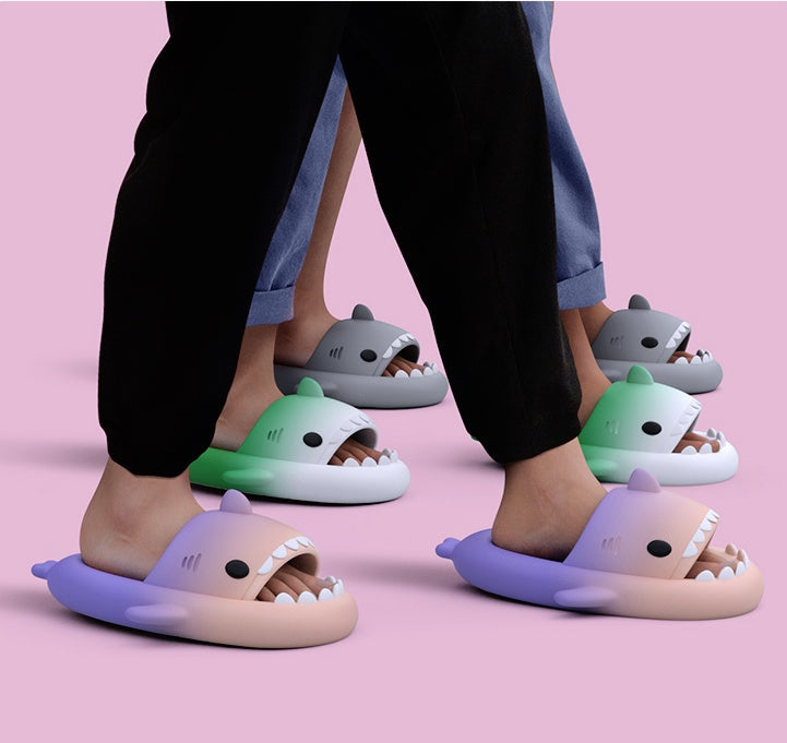 Step in Faith: Gradient Shark Slippers for Men