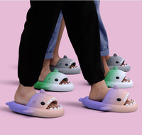 Step in Faith: Gradient Shark Slippers for Men