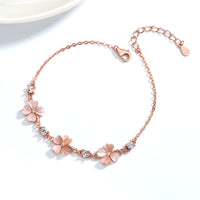 Opal Crystal & Zircon Diamond Heart Bracelet – Rose Gold Jewelry for Women, Luxury Gemstone Gift