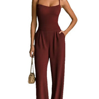 Women's Casual Ribbed Jumpsuit – One-Piece Chic Outfit with Elastic Waist (Apricot, White, Black & More)