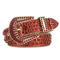 Unisex Punk Rivet Rhinestone Belt - Studded Rock Style Waist Belt for Men & Women