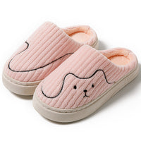Cozy Couple Striped Cat Slippers - Non-Slip Warm Plush House Shoes for Men & Women