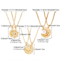 Sun & Moon Magnetic Couple Necklace Set - Unity & Love Symbol Pendant Gifts for Her & Him