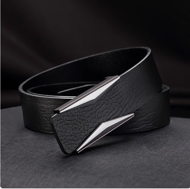 Simple And Elegant Belt Men's Middle-aged Korean Style Smooth Buckle What Else You Got?