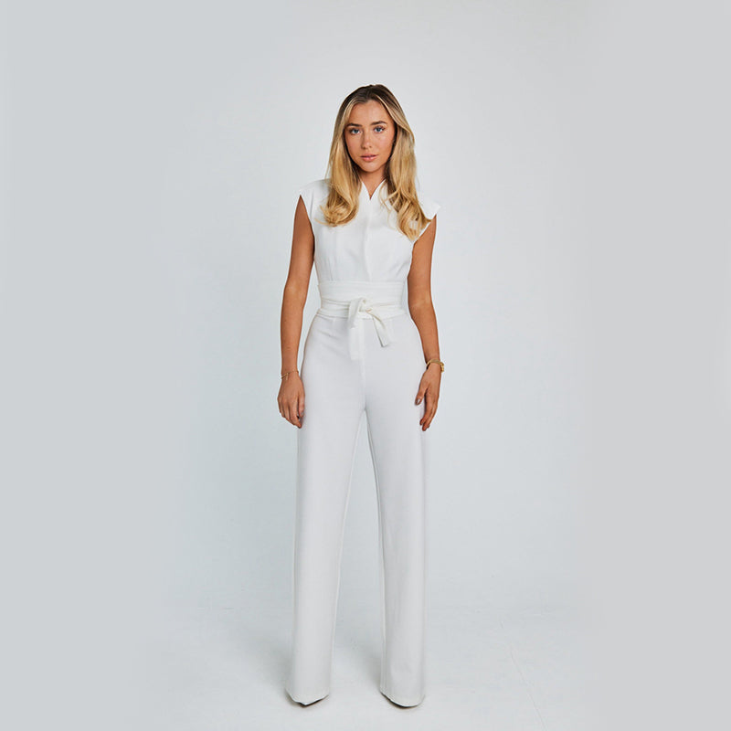 Fashion Elegant Long Sleeveless Jumpsuit Summer V-neck Casual Wide Leg Long Overalls Clothing For Women What Else You Got?