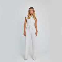 Virtuous Vogue Jumpsuit - Elegant Sleeveless V-Neck for Women