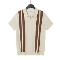 Summer Color-Block Knitted Versatile Business-Casual Shirt