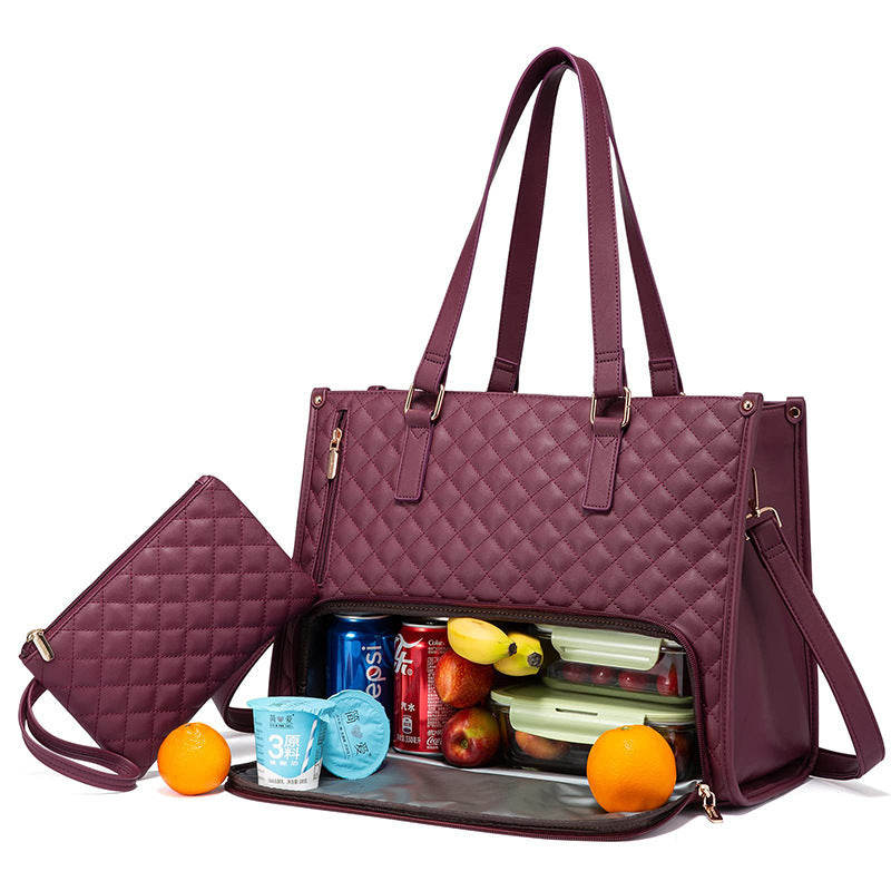 Convenient Commute New Lunch Bag Women's Insulated Lunch Box Women's Leak-proof Large Purse Diagonal Computer Storage What Else You Got?