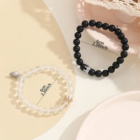 Handmade Crown Beaded Couple Bracelets – Glow-in-the-Dark Matching Set